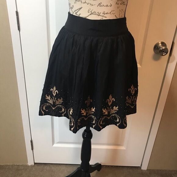 Forever 21 Black Beaded Mini Skirt Size Small - Picture 5 of 13